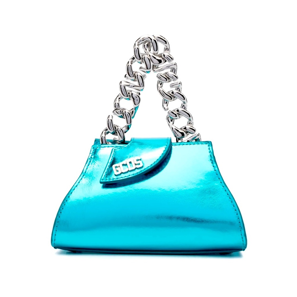 GCDS Transpallic Metallic Blue Mini Bag
